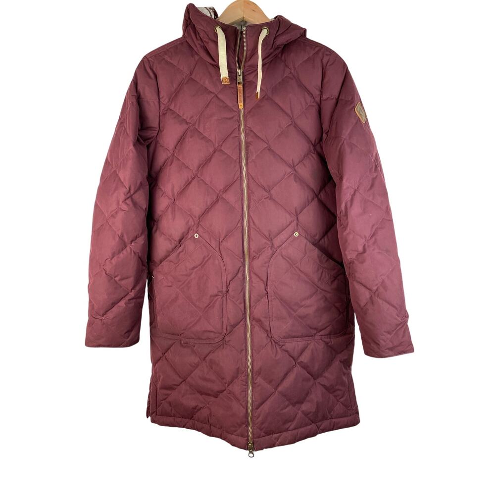 Burton Women's M Thermolite‎ Burgundy Quilted Full Zip Down Jacket *